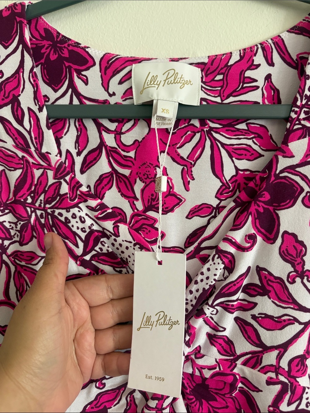 Lilly Pulitzer Pink White Floral Mini Dress Romper With Shorts Size XS - Picture 6 of 12